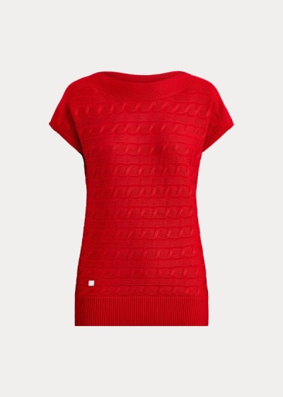 Sueter Ralph Lauren Mujer Rojos - Cable-Knit Boatneck - ZNCBU5934